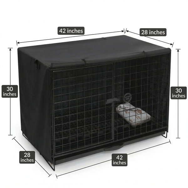 Latitude Run® Large 42-Inch Dog Crate Cover (Cover Only), Durable ...